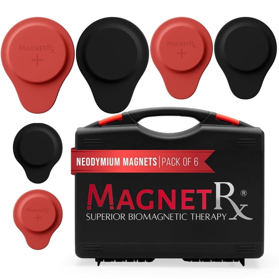 MagnetRX® Neodymium Biomagnetic Magnets Kit – Imanes para Biomagnetismo Médico – Dr Goiz Magnet for Biomagnetism Bio Magnet Pair – Silicone Covered Round 12,200-13,200 Gauss Magnets (6 Mixed Units)