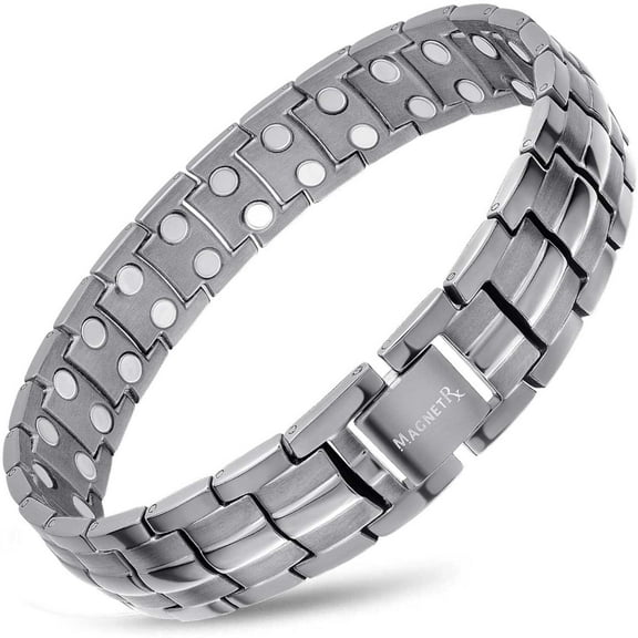 MagnetRX Ultra Strength Magnetic Bracelet - Magnetic Bracelets for Men - Adjustable Length with Sizing Tool (Gunmetal Gray)