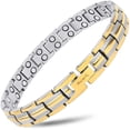 thumbnail image 1 of MagnetRX® Women's Ultra Strength Magnetic Bracelet - Titanium Magnetic Bracelets for Women - Adjustable Length with Sizing Tool (Silver & Gold), 1 of 9