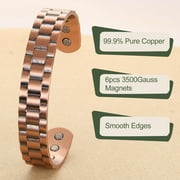 Magnetia 99.9% Pure Copper Bracelet for Men with 6pcs 3500 Gauss Magnets, Adjustable Bracelets