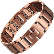 Magnetia Copper Bracelet for Men 3X Magnetic Bracelets 99.99% Pure Copper Wristband