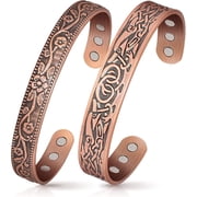 Magnetia Copper Bracelets Set for Women, Magnetic Pure Copper Jewelry