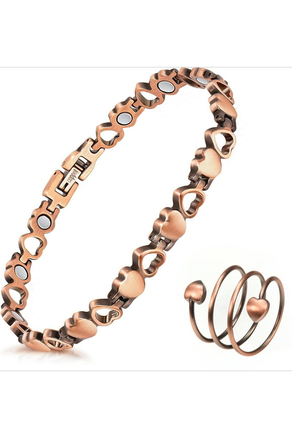 Copper Magnetic Bracelets for Women, 99.9% Pure Copper Jewelry Adjustable