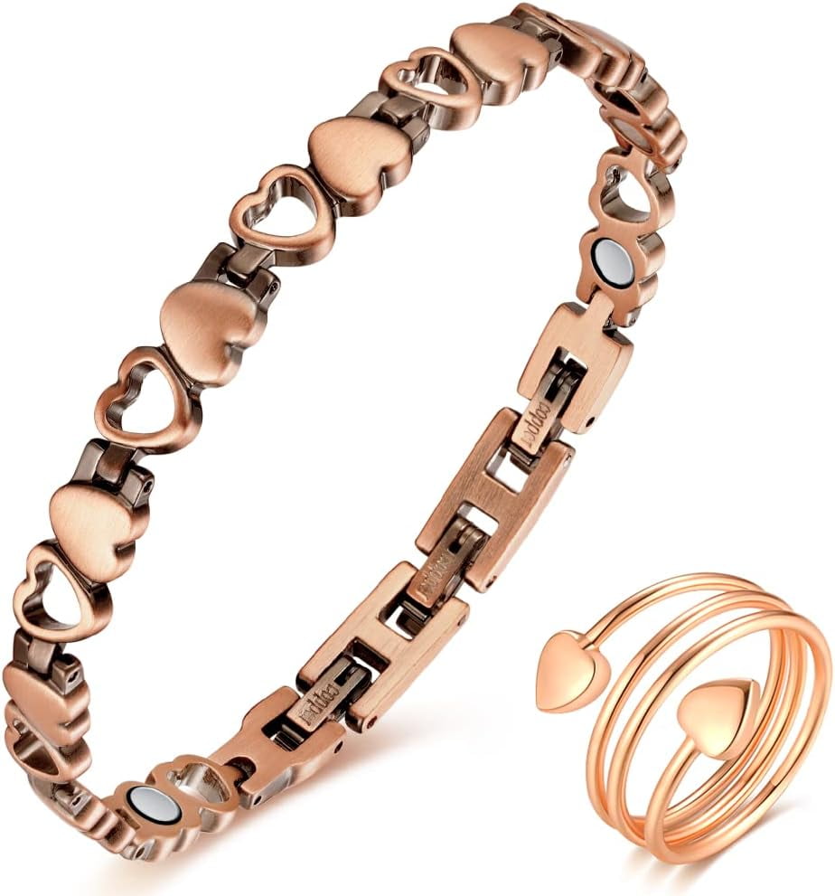 Magnetia Copper Magnetic Bracelets for Women, 99.9% Pure Copper Jewelry Adjustable