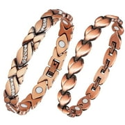 Wollet Copper Magnetic Bracelets for Women, 99.9% Pure Copper Jewelry Adjustable