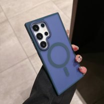 Magnetia For Samsung Galaxy S25 Phone Case,Compatible with Mag-safe,Drop Protection,Ultra Slim Shockproof Anti-fall Protection,Matte Translucent Back,Rugged Thin Fit Phone Case Cover,Darkblue