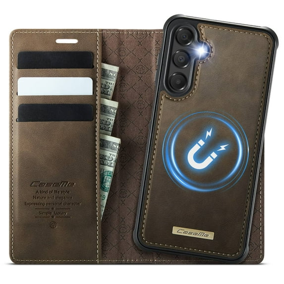 Magnetic 2 in 1 Detachable Wallet Case for Samsung Galaxy A16 5G with Card Holder Women Men, Retro PU Leather【RFID Blocking】Kickstand Shockproof Cover