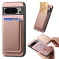 thumbnail image 1 of Magnetic 2 in 1 Detachable Wallet Compatible with Google Pixel 9 / 9 Pro Case, with Card Holder Faux Leather Men Women Compatible with MagSafe Phone Cover for Google Pixel 9 / 9 Pro, Pink, 1 of 11