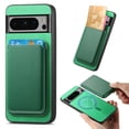 thumbnail image 1 of Magnetic 2 in 1 Detachable Wallet Compatible with Google Pixel 9 / 9 Pro Case, with Card Holder Faux Leather Men Women Compatible with MagSafe Phone Cover for Google Pixel 9 / 9 Pro, Green, 1 of 11