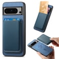 thumbnail image 1 of Magnetic 2 in 1 Detachable Wallet Compatible with Google Pixel 9 / 9 Pro Case, with Card Holder Faux Leather Men Women Compatible with MagSafe Phone Cover for Google Pixel 9 / 9 Pro, Blue, 1 of 11