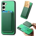thumbnail image 1 of Magnetic 2 in 1 Detachable Wallet Compatible with Samsung Galaxy S23 Plus Case, with Card Holder Faux Leather Men Women Compatible with MagSafe Phone Cover for Samsung Galaxy S23 Plus, Green, 1 of 11