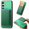 thumbnail image 1 of Magnetic 2 in 1 Detachable Wallet Compatible with Samsung Galaxy S24 Ultra Case, with Card Holder Faux Leather Men Women Compatible with MagSafe Phone Cover for Samsung Galaxy S24 Ultra, Green, 1 of 11