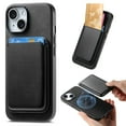 thumbnail image 1 of Magnetic 2 in 1 Detachable Wallet Compatible with iPhone 14 Case, with Card Holder Faux Leather Men Women Compatible with MagSafe Phone Cover for iPhone 14, Black, 1 of 10