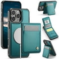 thumbnail image 1 of Magnetic 2 in 1 Detachable for iPhone XS Max, Compatible with Magsafe Case with Card Holder, for Women Men PU Leather RFID Blocking Flip Kickstand Credit Slots for iPhone XS Max, Blue, 1 of 12