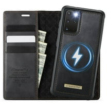 Magnetic 2 in 1 Magsafe Detachable Wallet Case for Samsung Galaxy S20 Plus with Card Holder Women Men, Retro PU Leather【RFID Blocking】Kickstand Shockproof Cover