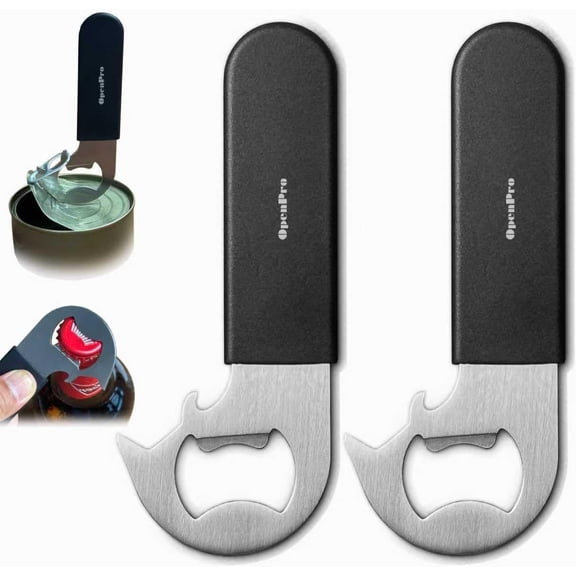 Magnetic 2-IN-1 Ring-Pull Can Opener, Beer Bottle Manual Opener Easy for Seniors, Pet Food, Cat Cans, Beer, Gadts People with Arthritis, kitchen gadts, 2-Pack