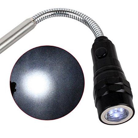 Magnetic 3 LED Flash Light 5 Pound Magnet Telescopic Flexible Neck Pick Up Tool (Extra Batteries Included) by GEN
