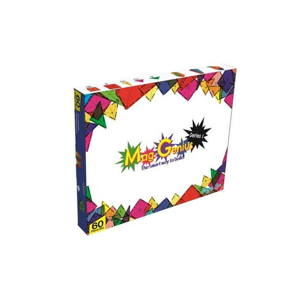 Magnetic 60 Piece Multi-colored Building Block Set By Mag-Genius