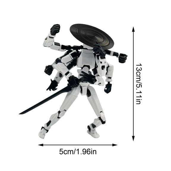 Magnetic 8-Arm Hero Mobile Doll Set - 3D Printed Posable Robot Desktop Decoration - White Artistic Figure Model for Home Office Or Creative Collectors