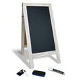thumbnail image 1 of Magnetic A-Frame Chalkboard Sign, Extra Large 20" x 40", Standing Chalkboard Easel, with Chalk Marker + Chalk & Eraser, Sandwich Board Outdoor Sidewalk Sign, by Better Office Products (Whitewash), 1 of 4