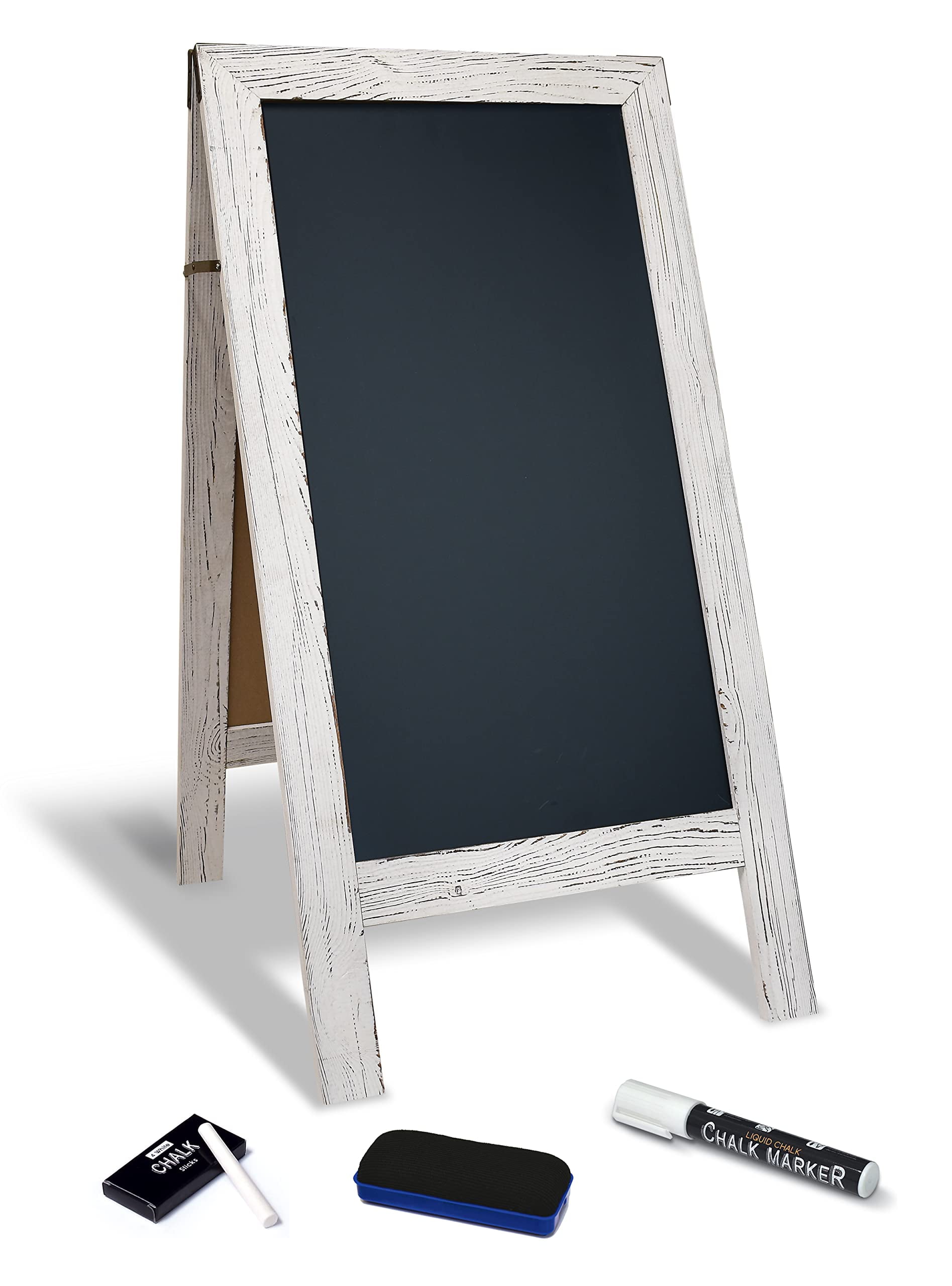Magnetic A-Frame Chalkboard Sign, Extra Large 20 x 40, Standing  Chalkboard Easel, with Chalk Marker + Chalk & Eraser, Sandwich Board  Outdoor Sidewalk Sign, by Better Office Products (Black) 