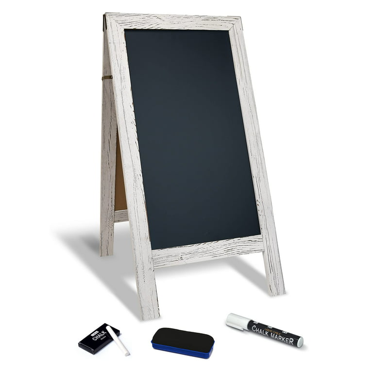 Magnetic A-Frame Chalkboard Sign Extra Large 40 x 20, Chalk Board Sign  Free Standing Chalkboard Easel Double-Sided Sidewalk Sign, Wooden Sandwich