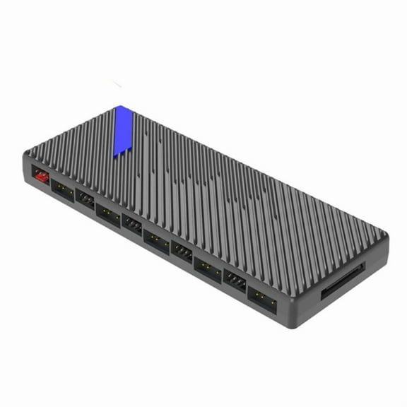 Magnetic ARGB & PWM Fan Hub, 5V 3Pin & 12V 4Pin Controller with SATA Power for 10 CPU Fans