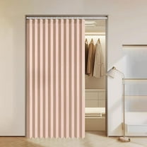 Magnetic Accordion Door Curtain with Hooks - Room Divider for Privacy in Girls' Bedroom, Open Closet Cover for Laundry or Bedroom, Pink, W52 x L78 inches, 1 Panel