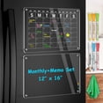 thumbnail image 1 of 2 Pack 12"x16" Acrylic Magnetic Dry Erase Board Calendar for Fridge, Clear Monthly Planner Whiteboard for Refrigerator with 6 Color Markers, Planning Board for Events/Business Meetings/Shopping List, 1 of 8
