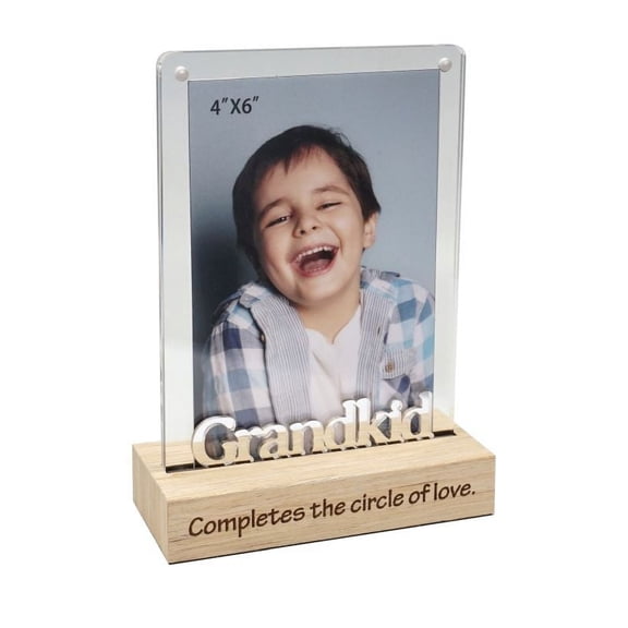 Magnetic Acrylic Frame On Stand With Text- Grandkid Photo Frame