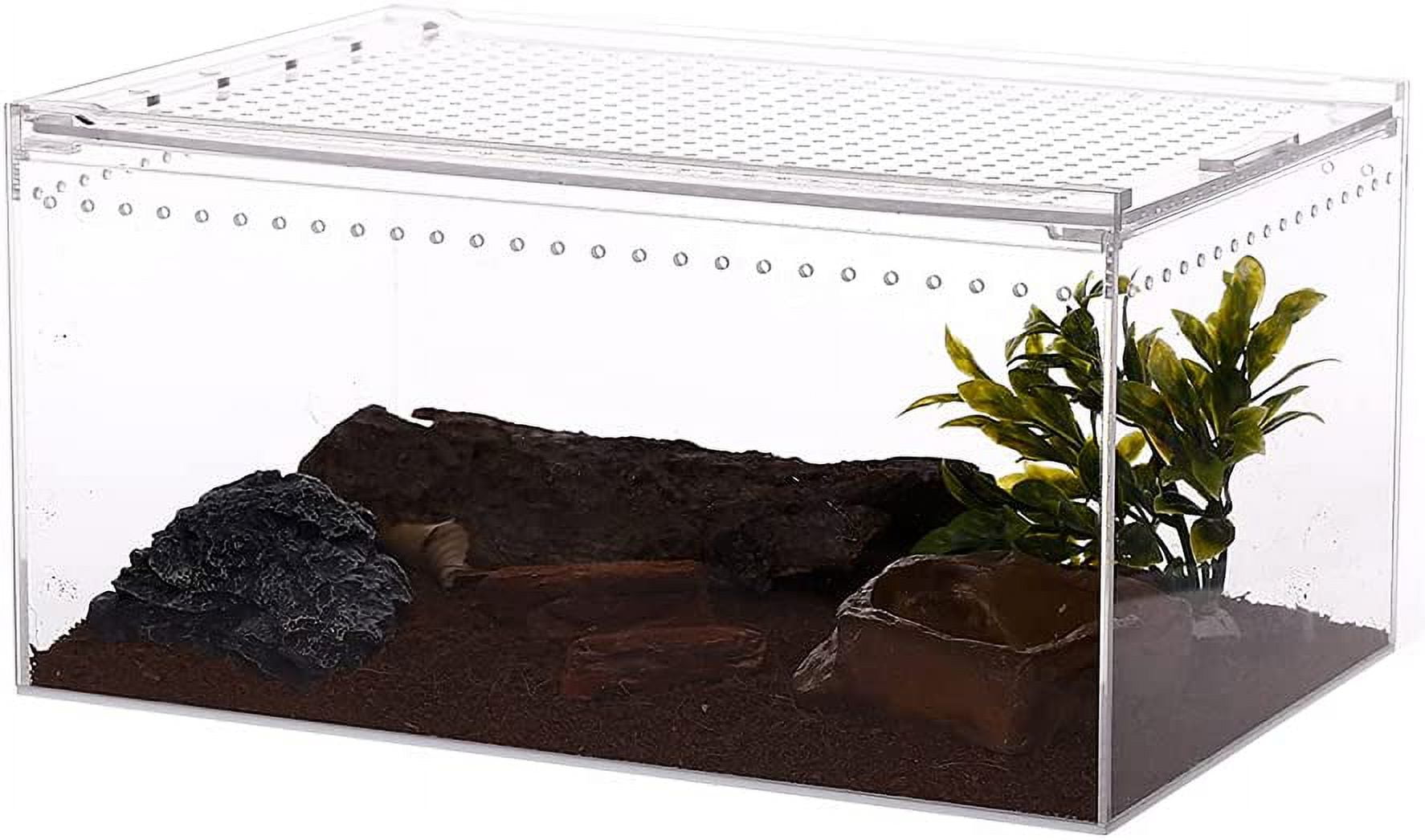 Magnetic Acrylic Large Enclosure 2.5 Gallon, 12 x 8 x 6 Inch Reptile ...