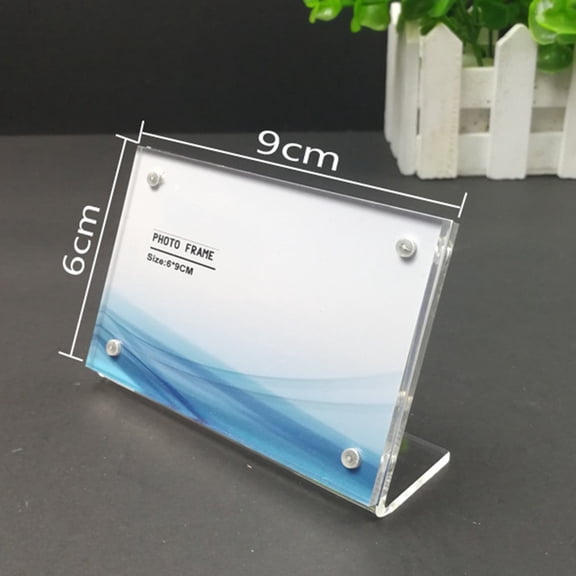Magnetic Acrylic Photo Frame Desktop Display Stand Clear Picture Holder Table Sign Document Exhibition Stand,For Home Office(6x9cm)