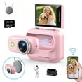 thumbnail image 1 of Magnetic Action Camera 1080P Compact Vlog Cam with 2"Flip Screen Hands-Free Wearable Sports Camera 153°Ultra Wide 5G Glass Lens for Pet Walking Cycling Hiking Travel Recording & Adventures Rose Pink, 1 of 12