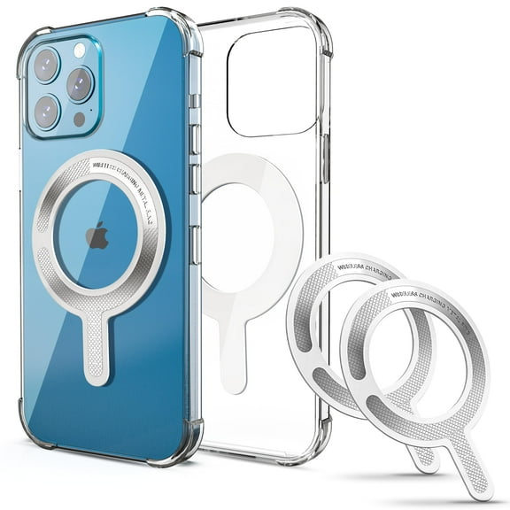 Magnetic Adapter Ring for Magsafe, Strong Adhesive Magnet Sticker Case Converter for iPhone 15/14 /13/12 Android, Metal Loop Conversion Kit for Mag Safe Car Wireless Charger/Grip Holder/Phone Wallet