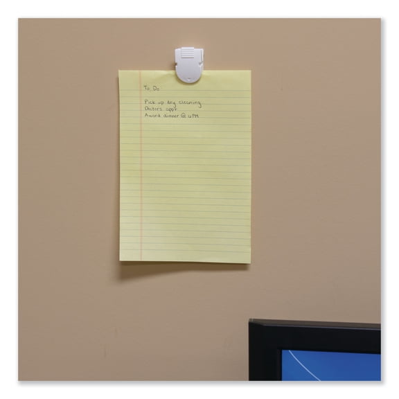 Advantus Magnetic/Adhesive Clips, 0.25", White, 20/Box -AVT75356