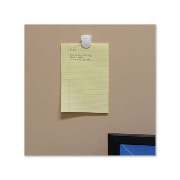 Magnetic/Adhesive Clips 0.25", White, 20/Box