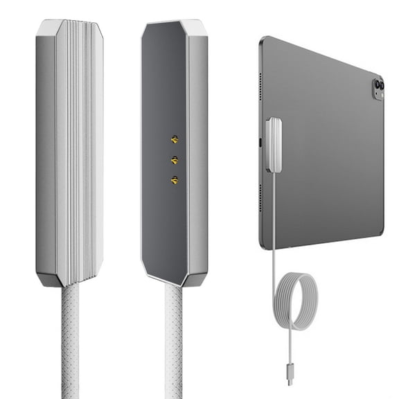 Magnetic Adsorption Charger for iPad Pro, Smart Connector Wireless Charging For 11inch iPad Pro M4 M5, PD 35W Fast Charge Pad with 6.6ft Braided Cable