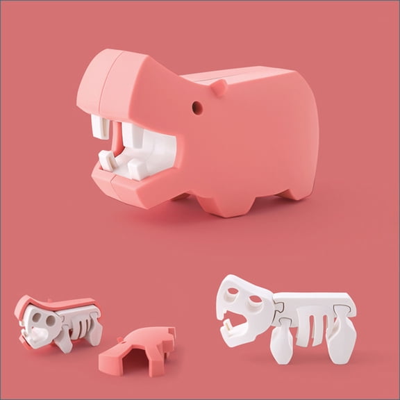 Magnetic African Savanna Animal Toys - Hippo Collectible Sensory Toys, STEM Learning Toys 3D Puzzle African Savanna Animal Toys, Educational Magnetic Travel Montessori Toys