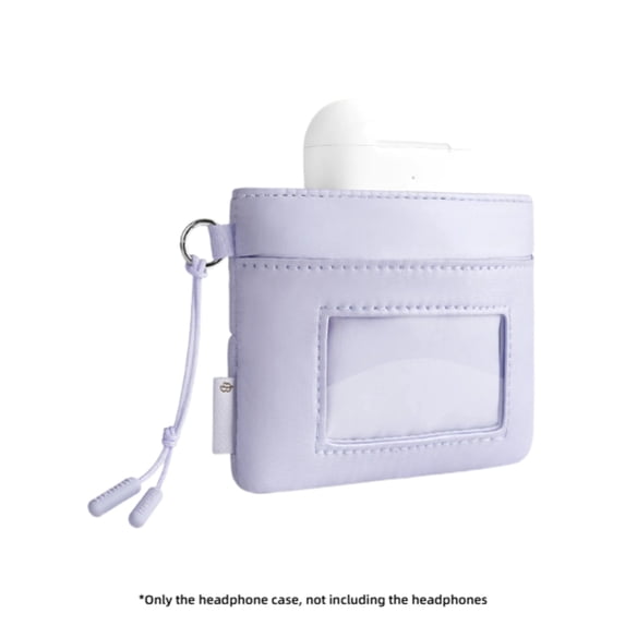 Magnetic AirPods Headphone Bag, Minimalist Nylon Solid Color Earphones Pouch for Travel, Sleek and Premium
