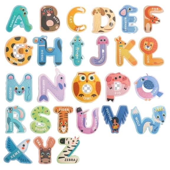Magnetic Alphabet Letter Refrigerator Decor Set Animal Pattern Fridge Magnets for Educational Learning and Home Organization Kids Classroom Office Use