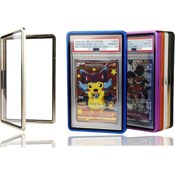 Magnetic Aluminum Graded PSA Slab Guard UV Resistant Glass 35PT Premium Protector Display Case For Standard PSA CGC Graded Sport Trading Cards - Golden Horizon