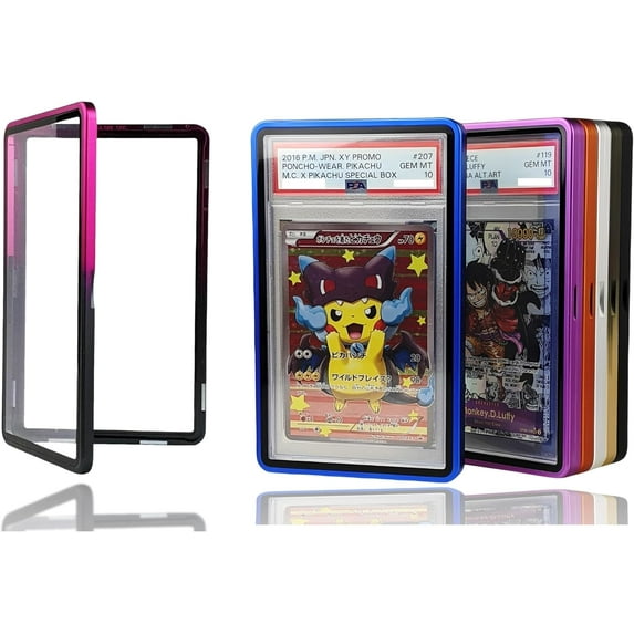 Magnetic Aluminum Graded PSA Slab Guard UV Resistant Glass 35PT Premium Protector Display Case For Standard PSA CGC Graded Sport Trading Cards - Nocturne Violet