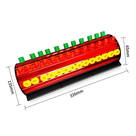 Magnetic Aluminum Socket Batch Bit holder Repair Tool Storage rack 1/4 3/8 1/2in