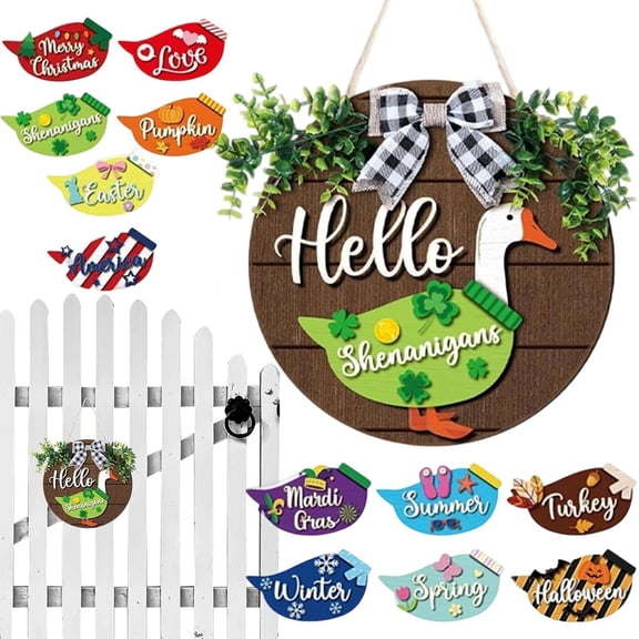 Magnetic Animal Door Decor Wooden Hanger Indoor Outdoor Use