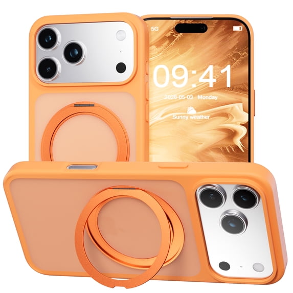 Magnetic for Apple iPhone 15 Case with Ring Stand, Fits MagSafe Ring, Military-Grade Drop Protection, Build in Kickstand,Slim Matte Finish Shockproof Phone Cover for iPhone 15 6.1''