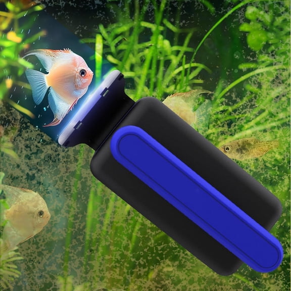 Magnetic Aquarium Glass Cleaner, Dual-Blades Algae Scraper, Double Side Floating Magnetic Brush
