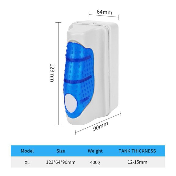 Magnetic Aquarium Glass Cleaner Tool with Strong Suction and Floating Design (XL)