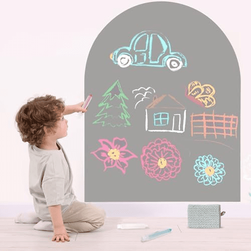 Magnetic Arch Wall Decal for Kids: 15.7" x 31.5" (Light Gray)$$Office