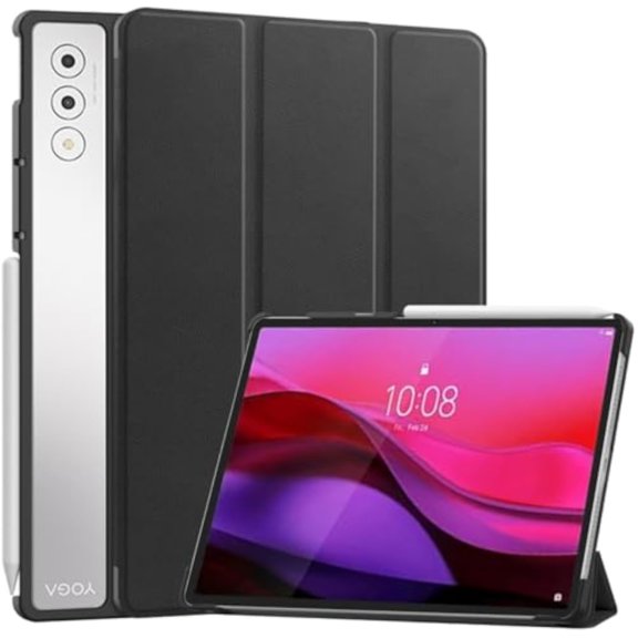 Magnetic Auto Sleep Wake Hard Cover for Tab Plus 12.7" / Pad Pro AI TB350FU, PU Leather Protective Tablet Case,Black