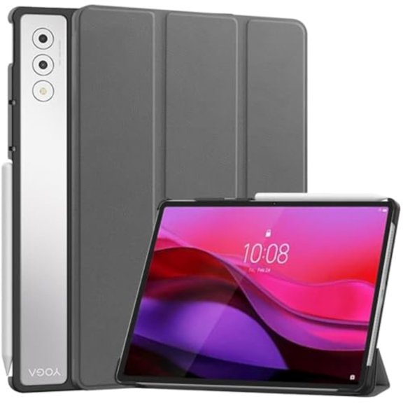 Magnetic Auto Sleep Wake Hard Cover for Tab Plus 12.7" / Pad Pro AI TB350FU, PU Leather Protective Tablet Case,Gray